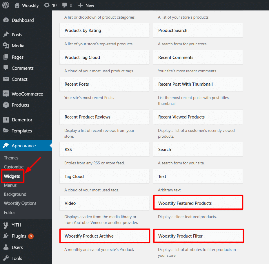 Woostify advanced widgets woocommerce product categories