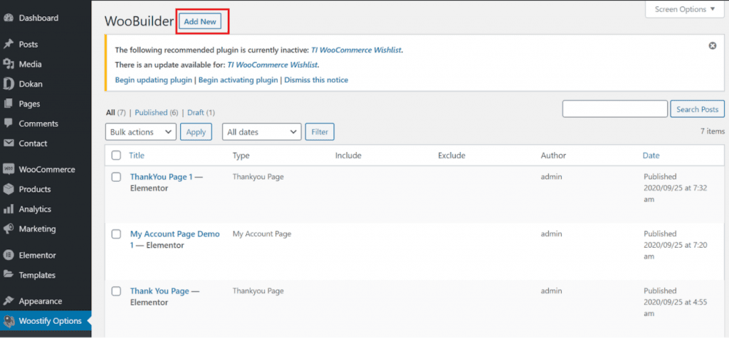 how to create my account page in woocommerce