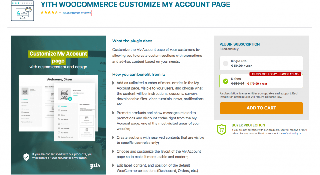 YITH WooCommerce Customize My Account page