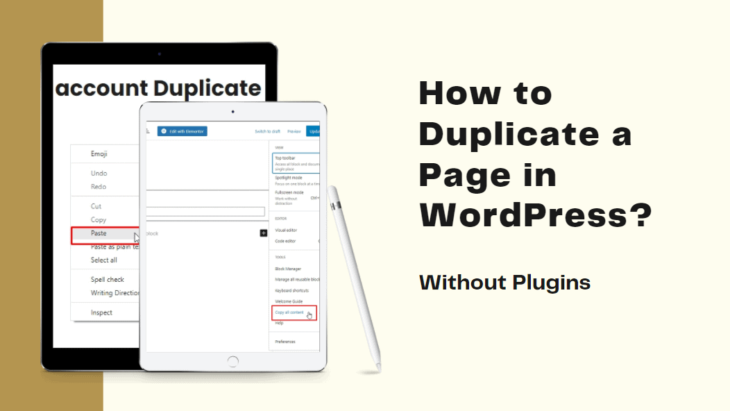 How To Use Duplicate Page In Wordpress