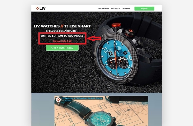 landing page urgency and scarcity