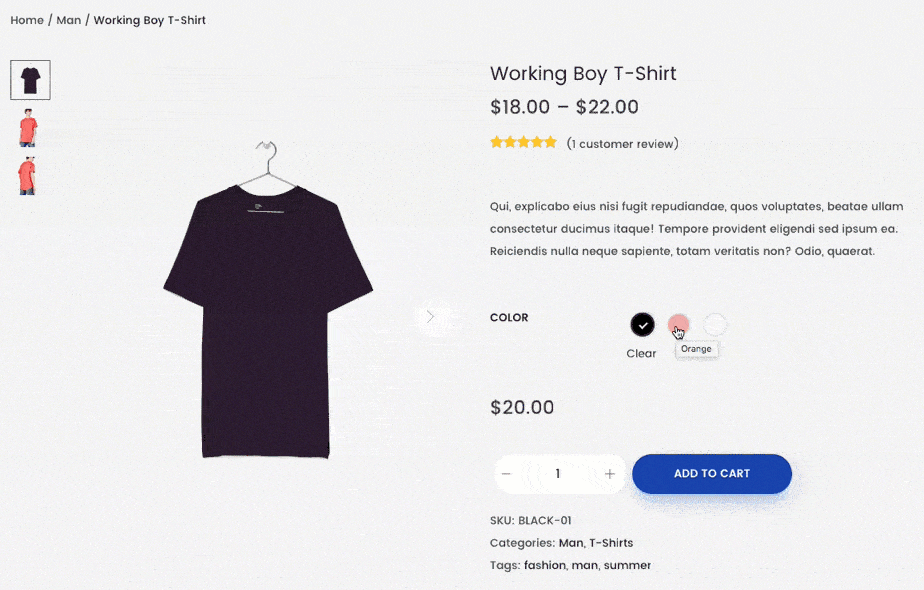WooCommerce variation swatches