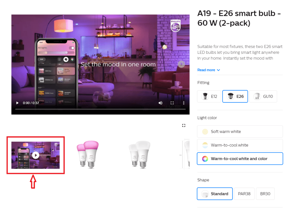 add video to eCommerce product detail page